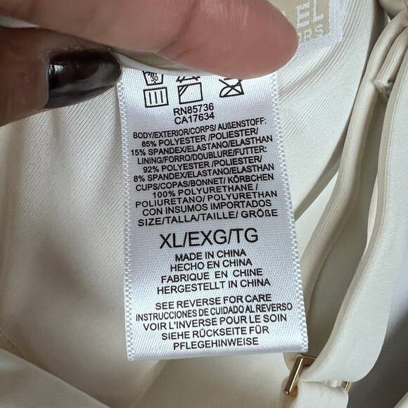 Michael Kors Women's Halter Top Grommet-Detail Bikini Set In Bone SZ XL New - Picture 6 of 11